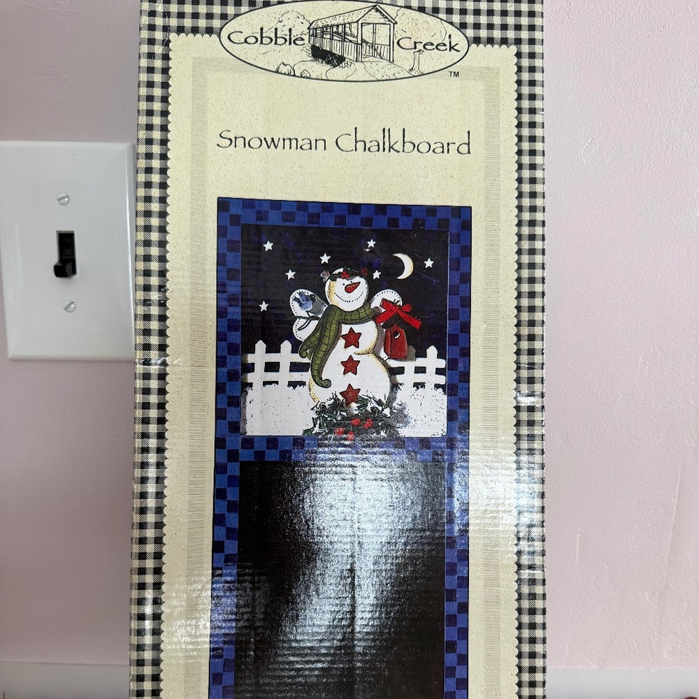Vintage Holiday snowman chalk board